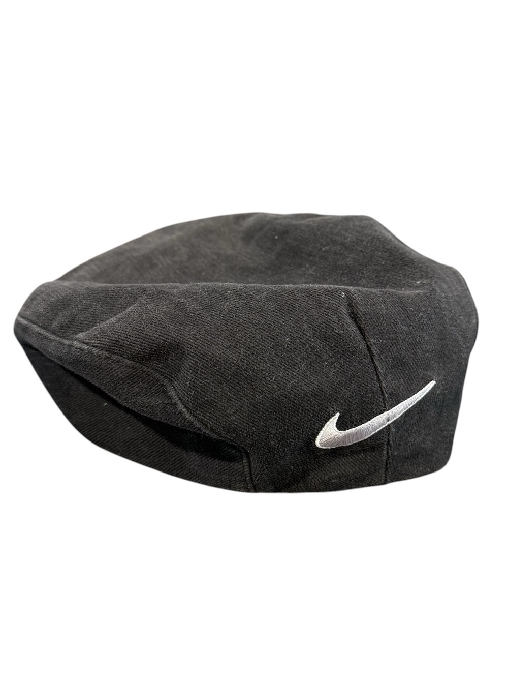 Nike golf vintage beret newsboy hat 90s black gray mens OSFA swoosh Jordan Tiger
